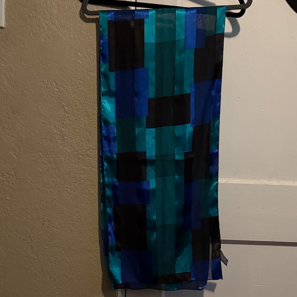 Geometric Blue & Teal Scarf